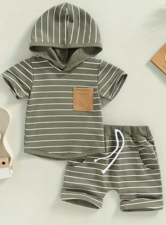 Baby Boys Hooded Sweatshirt and Short Set