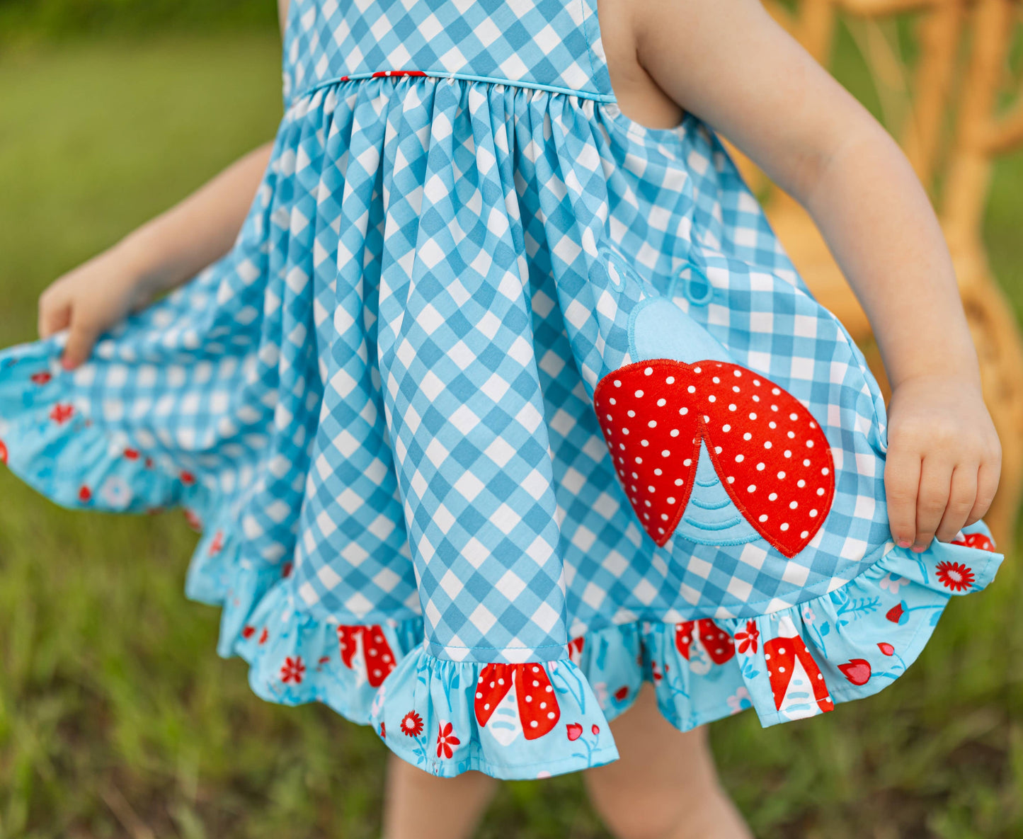 Lady Luck Lady Bug Appliquéd Swing Top & Ruffle Bloomer Set