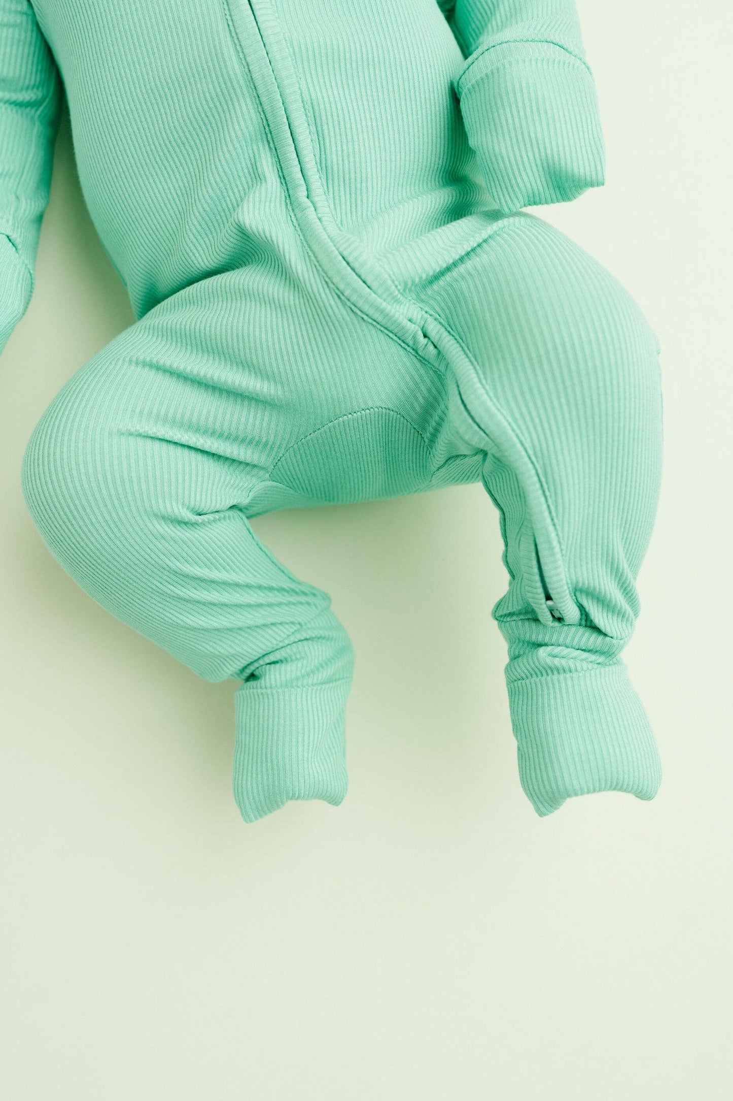 Mint Ribbed Bamboo Sleeper: 12-18M