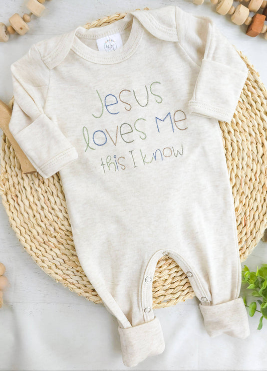 Baby Romper | Baby Boy Outfit - Jesus Loves Me: Romper only!