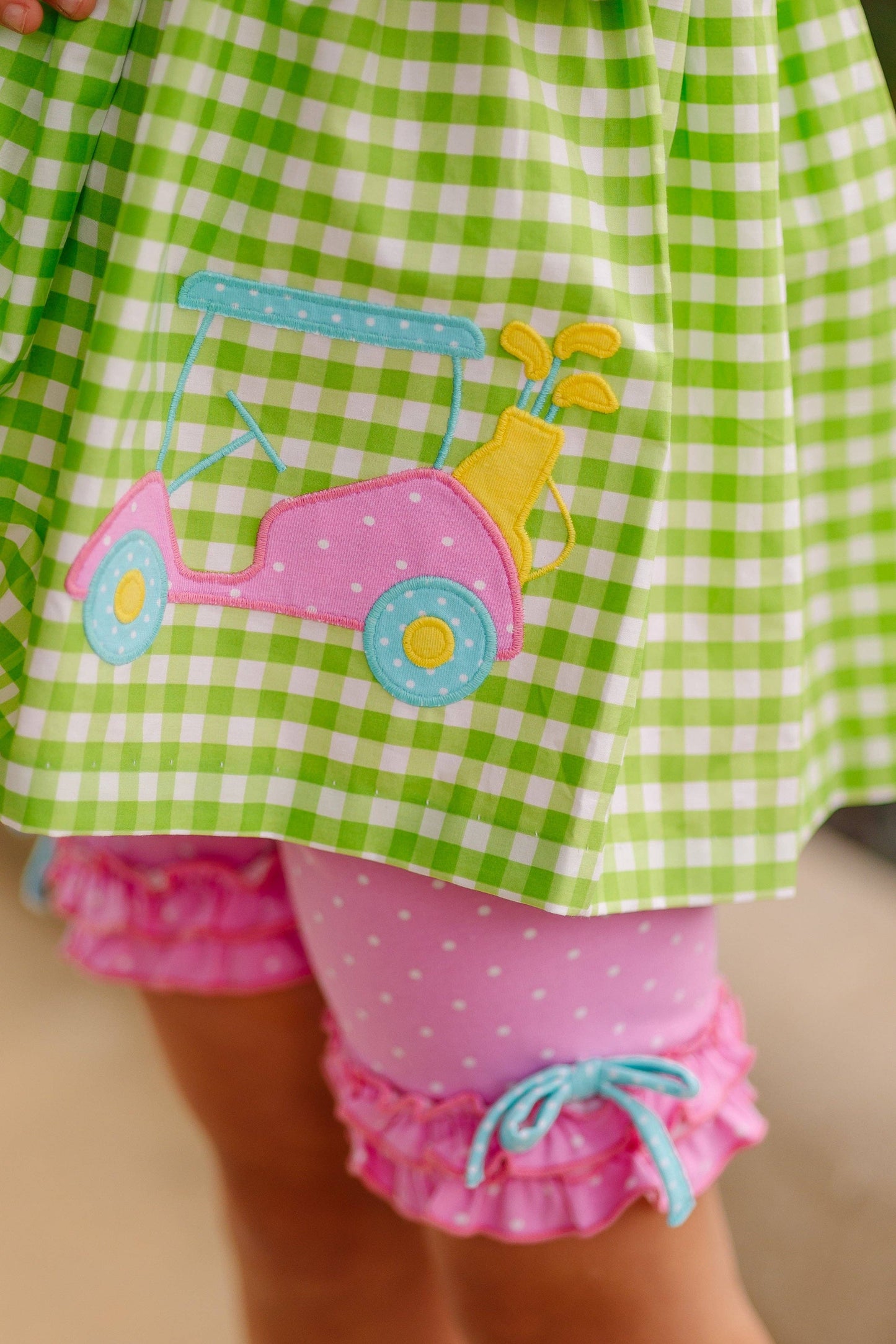 Fore! Girls Golf Tie Shoulder Top & Knit Shorts Set: