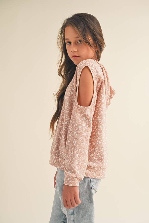 Cold Shoulder Pullover with Hood