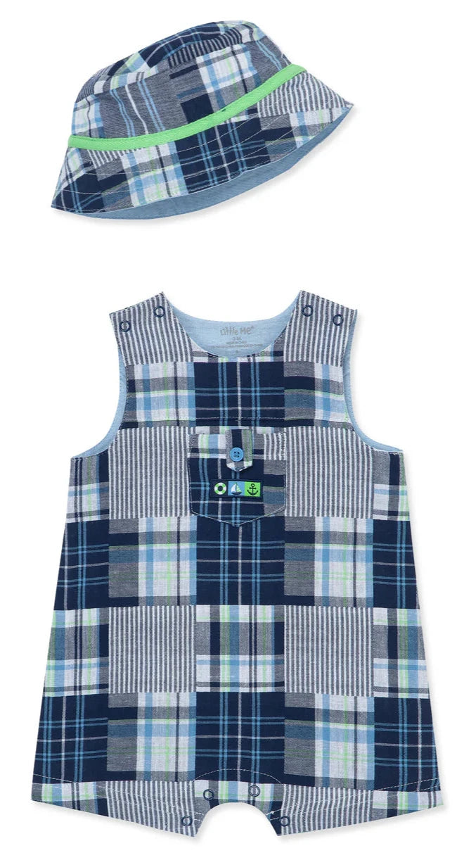 Patchwork woven Sun Suit and Hat Set